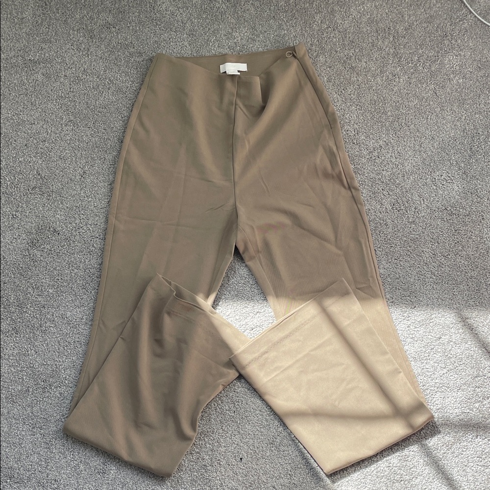 H&M Classic Khaki Elastic High Waist Trousers